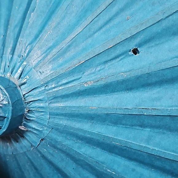 Colorful Aqua Blue Asian inspired paper parasol! - Picture 7 of 9
